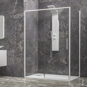 Kamalu - box doccia 90x130 colore bianco vetro 6mm altezza 200h | kla-4000n