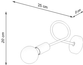 Sollux SL.1433 - Applique LOOP 1xE27/15W/230V nero