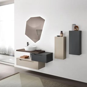 Cassetto da bagno sospeso 100 cm Tortora Opaco - GIGLIO