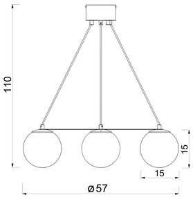Lampadario a sospensione con filo BALLO 4xE27/15W/230V nero/bianco