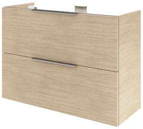 Mobile da bagno sotto lavabo SENSEA Neo Frame rovere naturale lucido L 90 x H 64 x P 35 cm 2 cassetti, lavabo non incluso