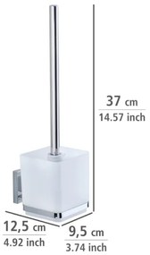 WENKO 22695100-WC spazzola per WC VACUUM-LOC QUADRO ED 9,5x37 cm argento/cromo lucido/trasparente