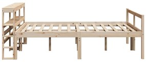 Letto per anziani con testiera 160x200 cm legno massello pino