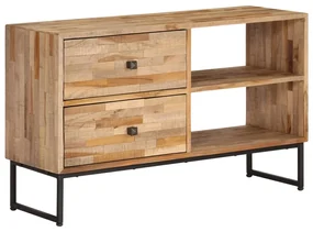 Mobile Porta Tv İn Legno Di Teak Di Recupero 90x30x55 Cm /