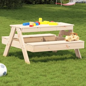 Tavolo Da Picnic Per Bambini 88x97x52 Cm Legno Massello Di Pino /