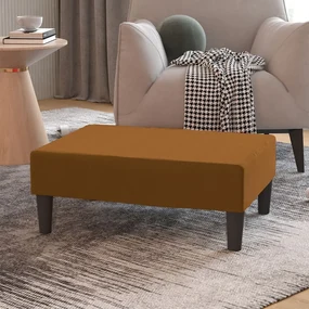 Poggiapiedi Marrone 78x56x32 Cm İn Velluto /