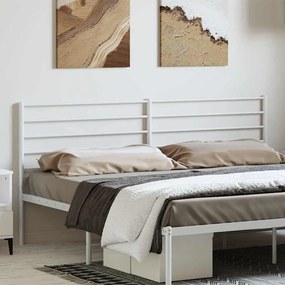 Testiera İn Metallo Bianco 193 Cm /