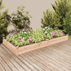 Fioriera Rialzata Giardino Fodera 240x120x25 Cm Massello Abete /