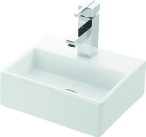 Mini lavabo bagno in ceramica bianca lucida | Litos-DF35 - KAMALU