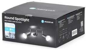 Aigostar - Faretto orientabile 3xGU10/60W/230V nero