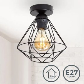Plafoniera 1xE27/40W/230V nera