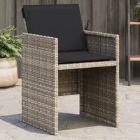 Sedie da Giardino con Cuscini 4 pz Grigio Chiaro in Polyrattan 364937