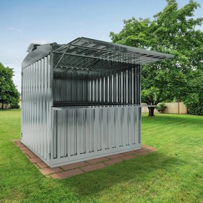 Chiosco in acciaio zincato 2.7 x 2.7 m, superficie esterna 7.42 m² e spessore parete 40 mm, senza pavimento porta a due ante, SAPIL Daikiri