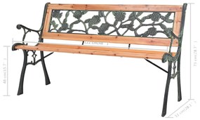 Panchina da Giardino 122 cm in Legno