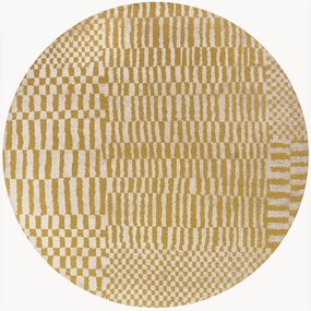 Tappeto rotondo jacquard lavabile da interno-esterno Berber