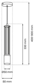 Eko-Light Lampada a sospensione Estilo, nero, 1 luce