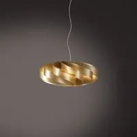 Sospensione Moderna 1 Luce Flat In Polilux Oro D40 Made In Italy