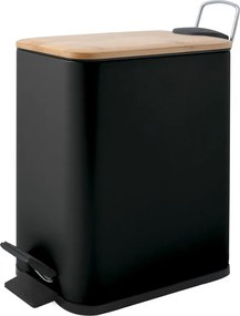 Cestino per la spazzatura nero opaco in acciaio con pedale 5 l Erik – Spirella