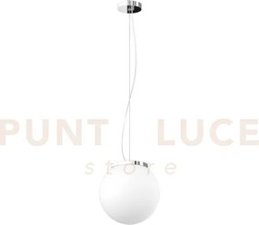Mars sospensione montatura cromo vetro bianco d.20 cm 1 luce attacc...
