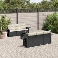 Set Divani da Giardino con Cuscini 7pz Nero Polyrattan 3219905