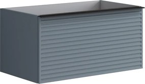 Mobile da bagno sospeso sotto lavabo L 80 x H 40 x P 45.5 cm indaco, 2 cassetti Pixel stripes