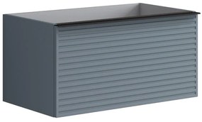 Mobile da bagno sotto lavabo Pixel stripes indaco L 80 x H 40 x P 45.5 cm 2 cassetti, lavabo non incluso