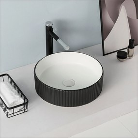 Lavabo D'Appoggio 40 Cm Rubicer "Break The Rules" Nero Opaco/Bianco Opaco