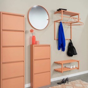 Attaccapanni da parete color salmone in metallo con scaffale 76 cm Rizzoli – Spinder Design