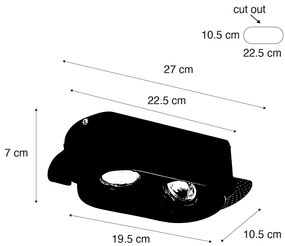 Set di 6 faretti da incasso arrotondati bianchi GU10 70mm 2-luci - Hubs