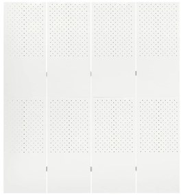 Paravento a 4 Pannelli Bianco 160x180 cm in Acciaio