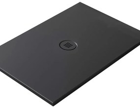 Piatto doccia in ceramica extra slim nero L 140 x L 80 cm opaco