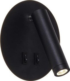 Zuma Line W4107-BK-LED Faretto da parete CIRCA LED/5,5W/230V + LED/2,5W nero