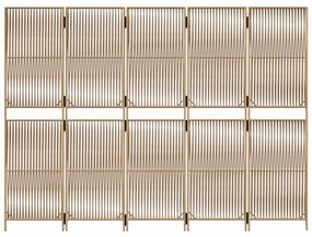 Divisorio per ambienti a 5 pannelli beige in polyrattan
