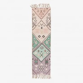 Tappeto Corridoio in iuta e tessuto (170x42,5 cm) Nuada Ethnic Ocean - Sklum