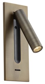 Lampada da parete moderna bronzo scuro con LED - Plaza