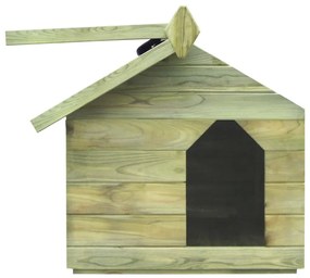 Cuccia per cane da esterno con tetto apribile pino impregnato