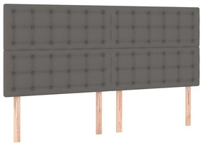 Testiere 4 pz grigie 100x5x78/88 cm in similpelle
