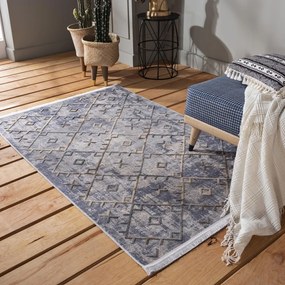 Moderno tappeto grigio con nappe in stile scandinavo Larghezza: 80 cm | Lunghezza: 150 cm