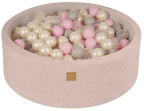 Piscina di palline color crema in velluto ø 90x30 cm Montessori – Meowbaby