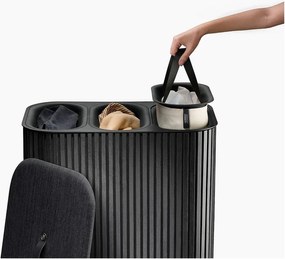 Cesta per il bucato nera in bambù 3x30 l Tota Trio Luxe – Joseph Joseph