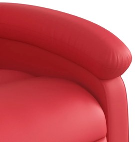 Poltrona Alzapersona Reclinabile Massaggio Rosso in Similpelle
