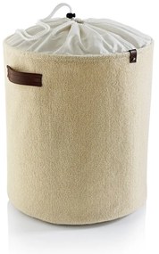 Cesto portabiancheria in tessuto beige 49 l - Mioli Decor