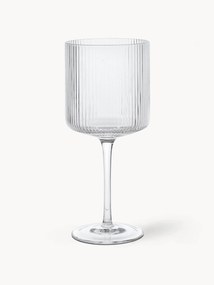 Set di 2 bicchieri da vino rosso in vetro soffiato con scanalatura in rilievo Ripple