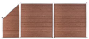 Pannelli Recinzione 2 Quadrati 1 Inclinato 446x186cm Marrone