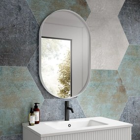 Specchio ovale in metallo 50 x 80 cm