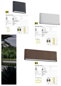 Redo 9622 - Applique da esterno KLIPPE LED, 13W, 230V, 3000K, IP54, bianco