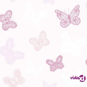 Noordwand Kids at Home Carta da Parati Butterfly Rosa 100114