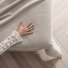 Copriletto beige in ciniglia 220x240 cm Talo – Filumi