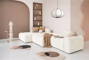 Divano angolare componibile color crema allungabile/con contenitore (con penisola a sinistra) Lulu – Miuform