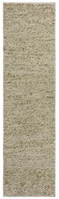 Passatoia in misto lana intrecciata a mano color kaki 60x230 cm Minerals - Flair Rugs